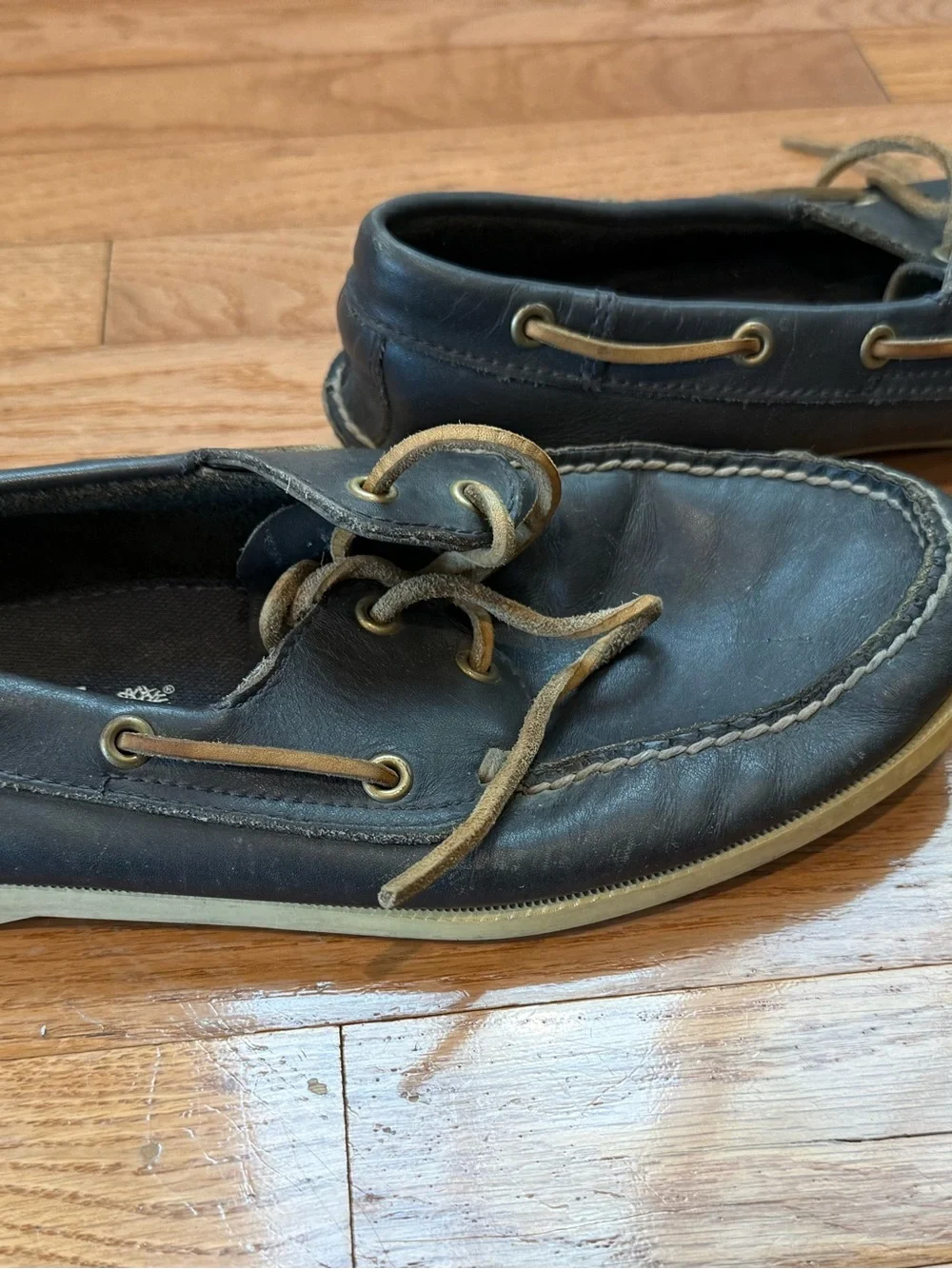 Timberland Men’s  Leather Boat Shoes with Tan Laces